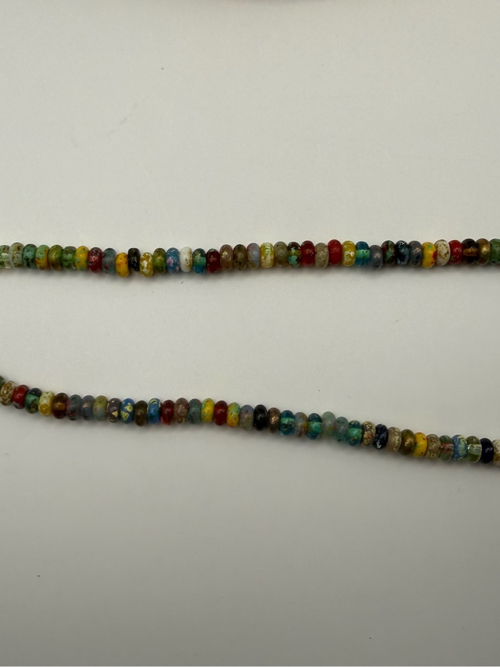 Dark and Moody Multicolor 6mm Rondelle Glass Bead Necklace 18" Princess Length - Picture 3 of 5